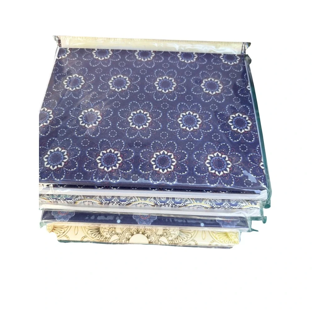 Assorted Boho Mandala Feather Geometric Stationery Greeting Card Folder Lot Navy